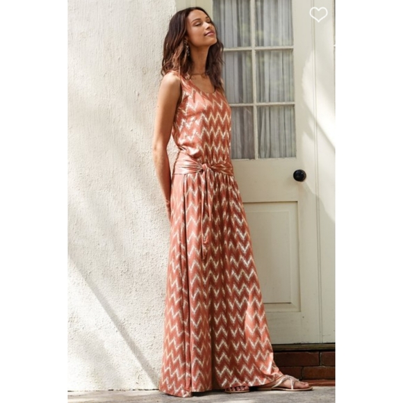 Soft Surroundings Alessandra Chevron Maxi Dress M - Picture 2 of 10